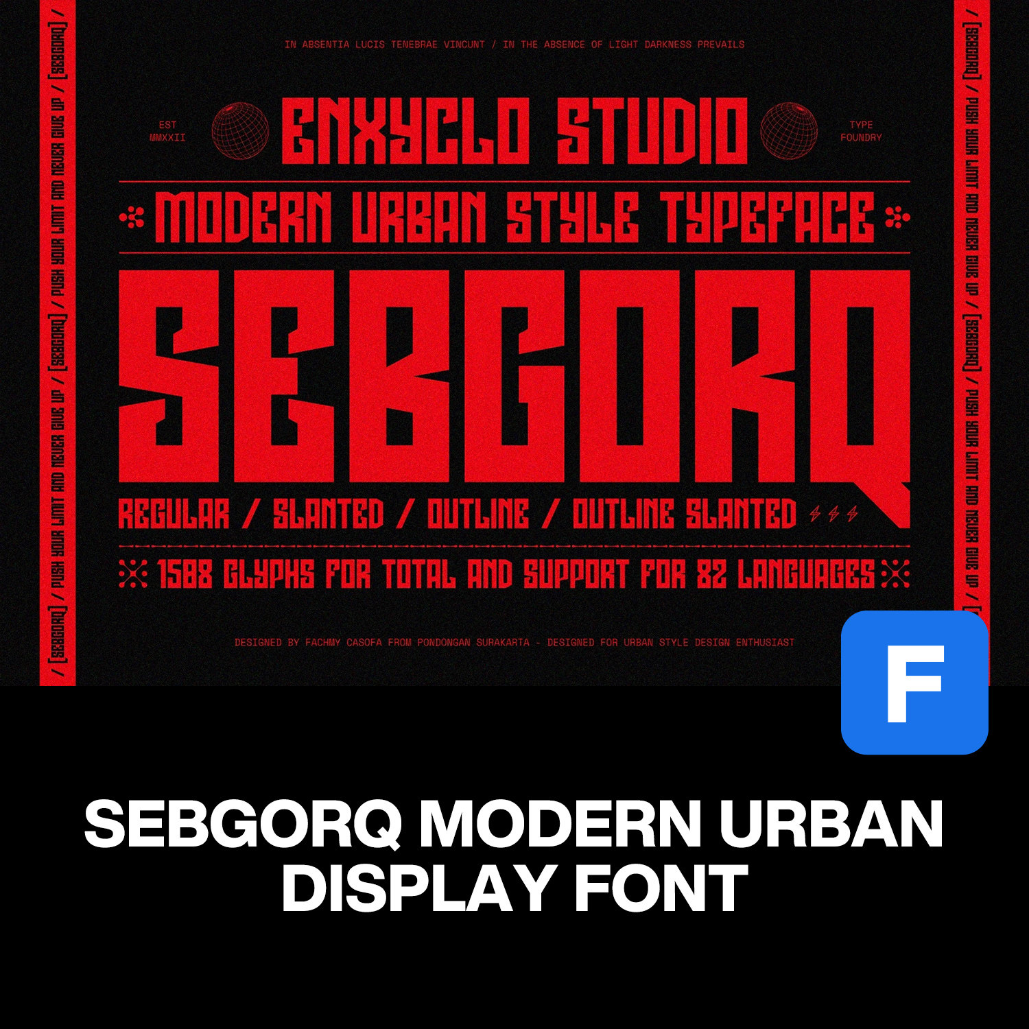 Sebgorq潮流时尚街头文化广告海报封面标题粗体字无衬线英文字体