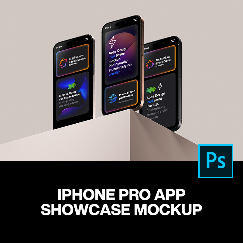 简约时尚iPhone手机App应用ui界面设计作品展示效果图ps样机素材