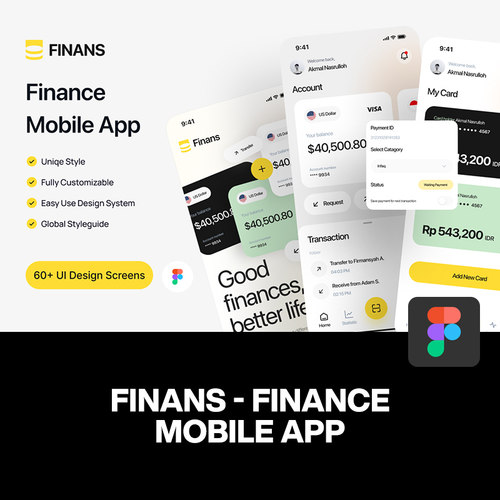 时尚简约财务金融资金管理货币汇率交易App应用ui套件fig模板素材
