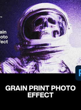 潮流复古故障风错位叠印重影失真做旧颗粒噪点人像照片后期ps特效