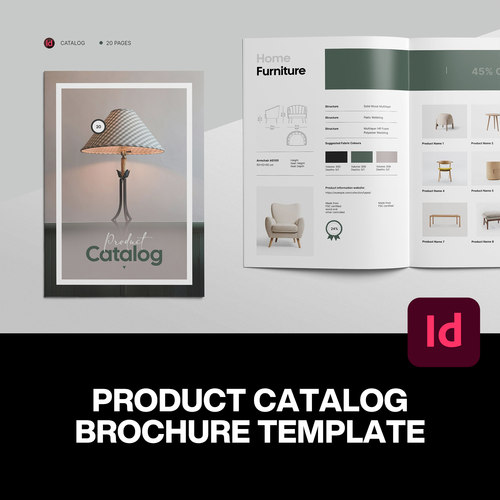 20页竖版A4现代家具软装家居产品宣传图册排版设计手册id版式模板