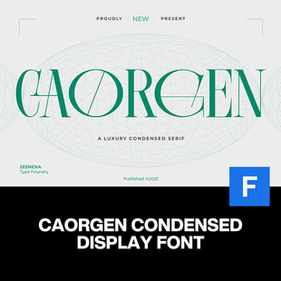 Caorgen现代简约浓缩潮流时尚品牌logo海报杂志封面标题英文字体