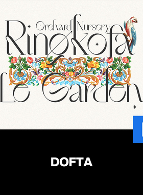 Dofta经典复古潮流酸性品牌logo杂志排版海报标题装饰英文字体