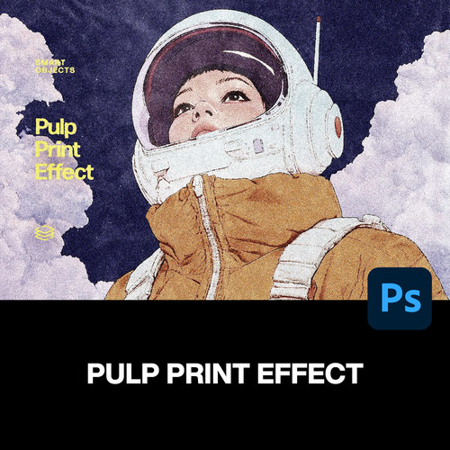 复古怀旧褪色纸浆印刷粗糙做旧肌理插画日系动漫后期ps特效样机