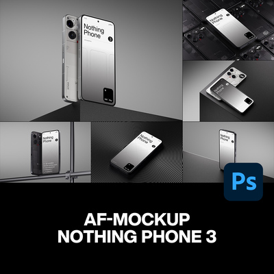 16款工业风Nothing Phone安卓手机UI设计作品展示效果图ps样机