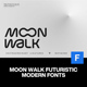 Moon Walk时尚 未来科幻抽象艺术品牌logo广告海报标题英文字体包