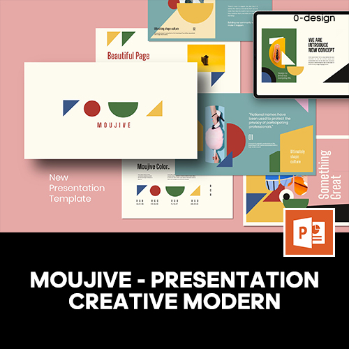 创意缤纷极简撞色几何抽象作品集课件公司简介提案PPT演示模板