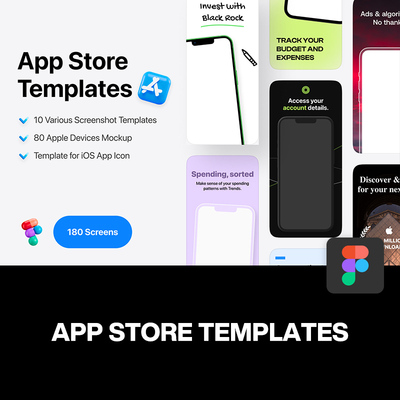 App Store苹果应用商店广告宣传轮播图片排版设计figma素材模板