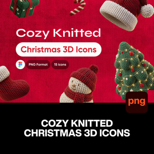 饰icon图标png免抠图片素材 毛线编织圣诞节平安夜装 15款 3D冬季