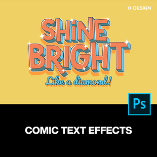 10款二次元卡通漫画POP海报logo标题特效字体设计ps样机素材模板