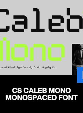 CS Caleb Mono未来复古怀旧8位马赛克低保真游戏文创艺术英文字体
