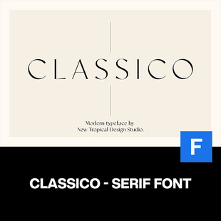 Classico经典时尚轻奢简约女性品牌logo杂志排版标题衬线英文字体