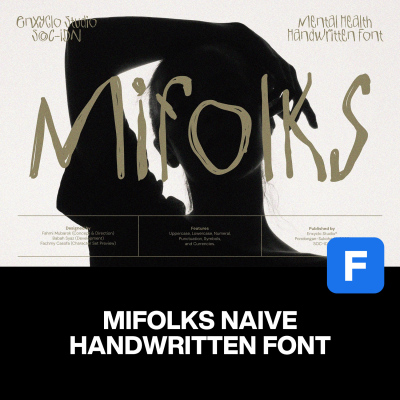Mifolks复古个性粗犷自然品牌广告海报封面标题艺术手写英文字体