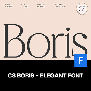 衬线英文字体 奢侈品牌logo徽标广告海报包装 Boris精致优雅时尚