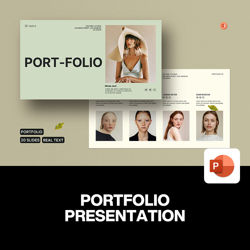 20页时尚简约品牌手册课件产品介绍作品集投资招商ppt演讲模板