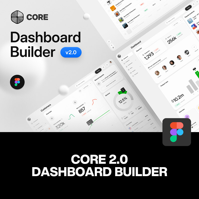 双配色时尚简约dashboard后台数据面板仪表盘组件UI界面套件模版