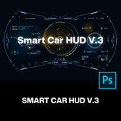未来科幻新能源智能汽车仪表盘屏幕HUD概念车机UI组件设计模版