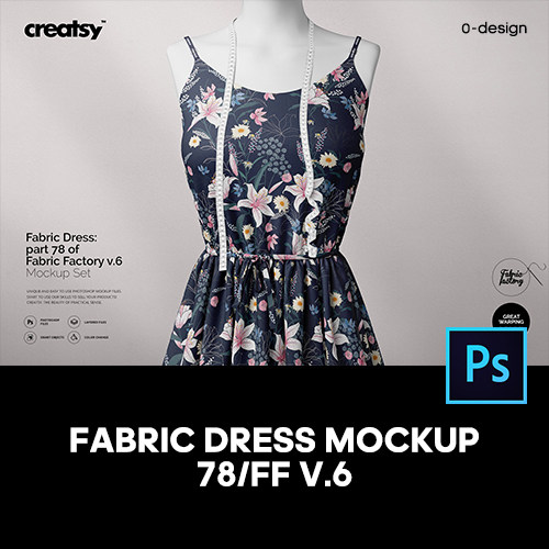 吊带衫连衣裙面料布料裁缝模特印花图案服装设计贴图ps样机素材