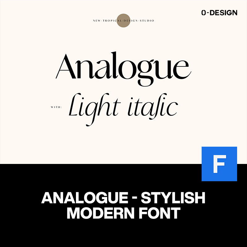 analogue经典优雅轻奢时尚现代品牌logo杂志排版标题衬线英文字体