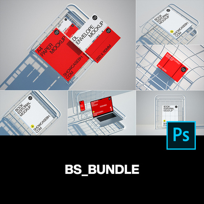 9款极简工业风名片A4单页封面ui界面设计作品ps样机展示效果图