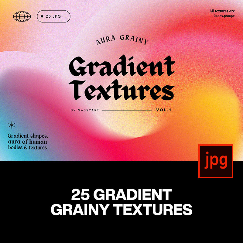 25款复古颗粒迷幻渐变y2k弥散光抽象艺术海报背景底纹图片素材