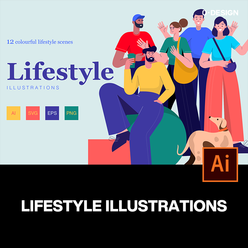 现代极简创意扁平化潮流生活方式人物插图插画ai设计素材源文件