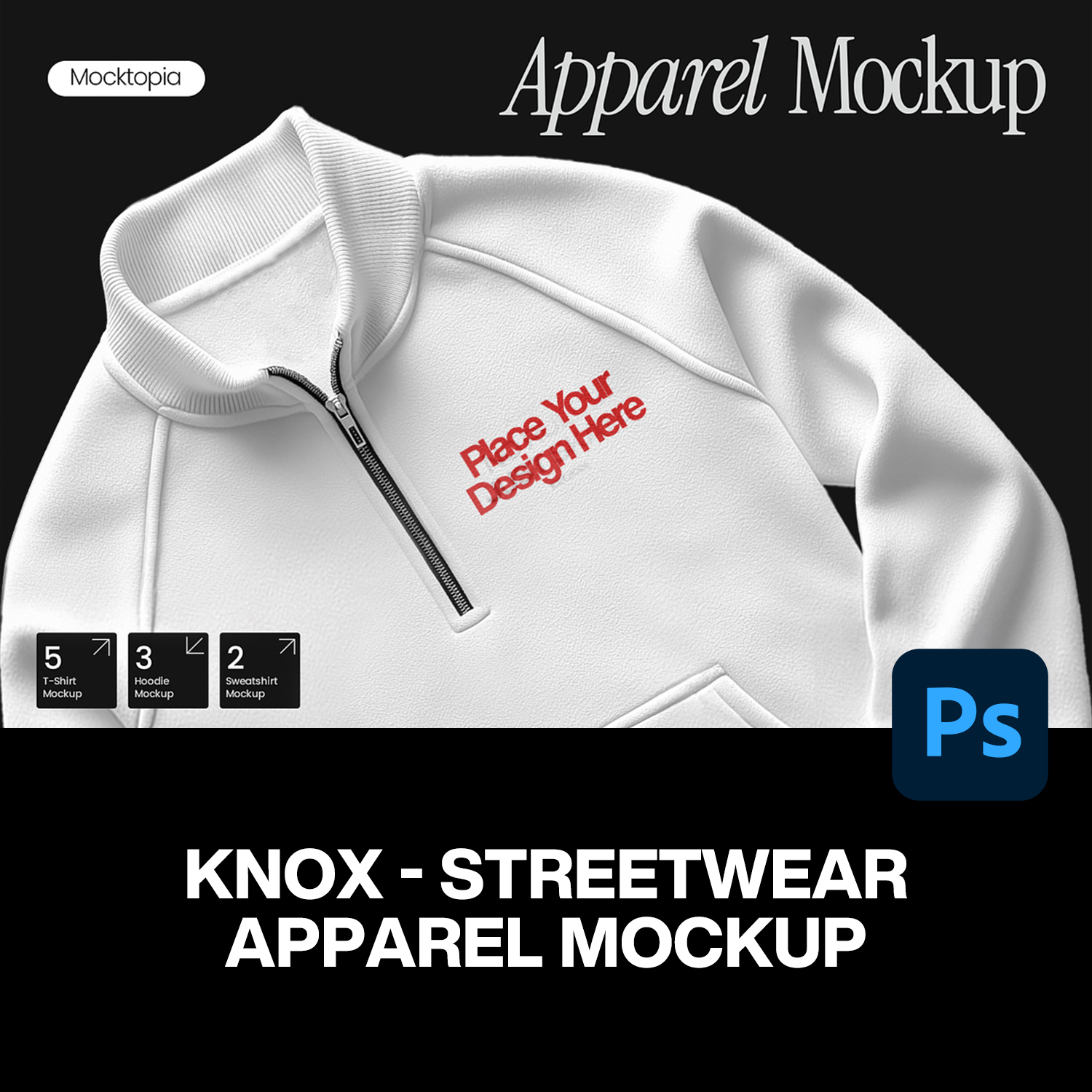 10款街头潮牌短袖T恤连帽卫衣模特服装设计展示效果图ps样机素材