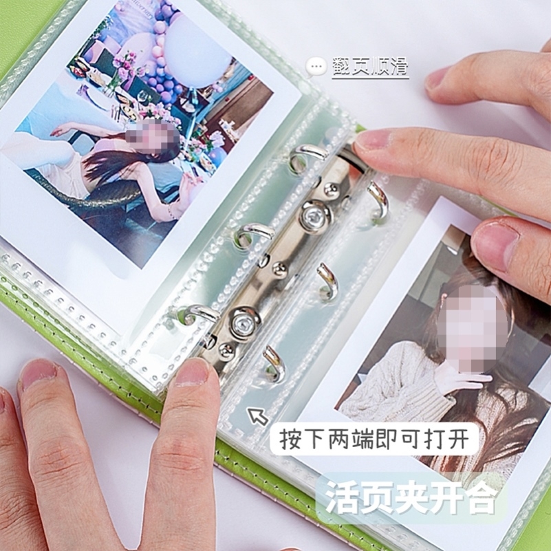 简约纯色搭扣PU小卡卡册迷你一宫格小清新文艺明星专辑小卡收纳册