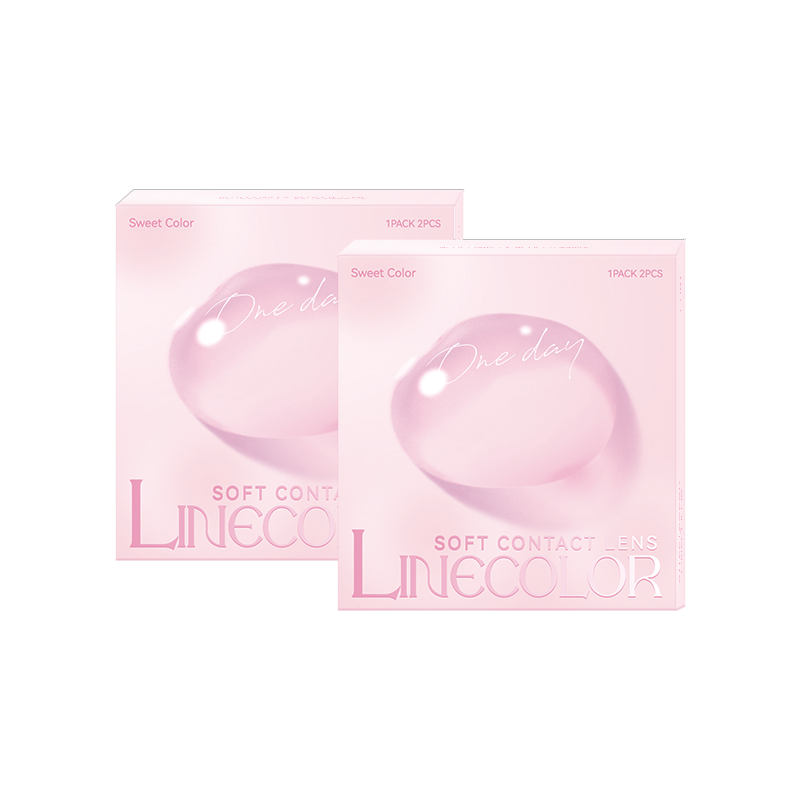 SweetColor月抛2片透明片小蓝片舒适水润白片学生党隐形近视眼镜