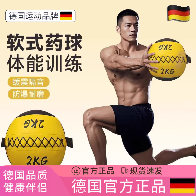 德国软式药球体能训练健身墙球砸地重力球负重球核心力量网球弹力