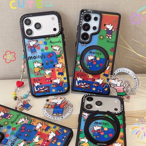 Maisy小鼠波波磁吸支架手机壳适用iPhone17promax防摔苹果16pro可爱15pm彩色创意13/14magsafe保护壳支点壳女