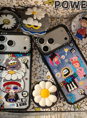 GD权志龙元素硅胶磁吸支架手机壳适用iPhone17promax防摔苹果16pro个性15pm创意13/14Magsafe保护套小雏菊ZOA