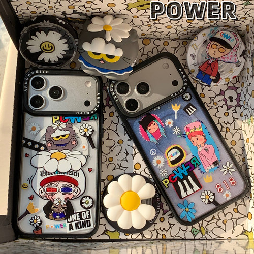 GD权志龙元素硅胶磁吸支架手机壳适用iPhone17promax防摔苹果16pro个性15pm创意13/14Magsafe保护套小雏菊ZOA