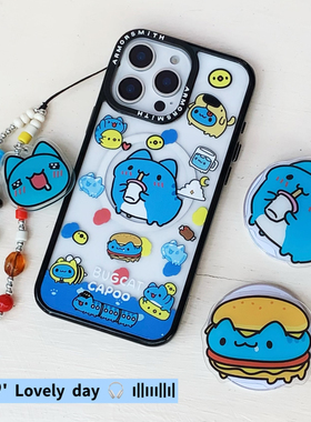 Bugcat Capoo猫猫虫咖波磁吸手机壳适用iPhone16pro防摔苹果15promax磁吸支架14pm卡通13趣味12pm透明防摔套