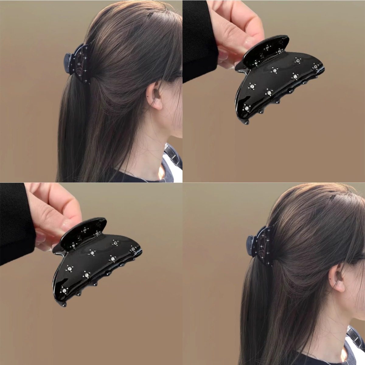 马年限定！繁星镶钻质感中号抓夹INS风高级感半抓发可爱气质发夹,家庭/个人清洁工具,盘发器,淘宝优惠券,粉丝福利购,淘宝优惠卷