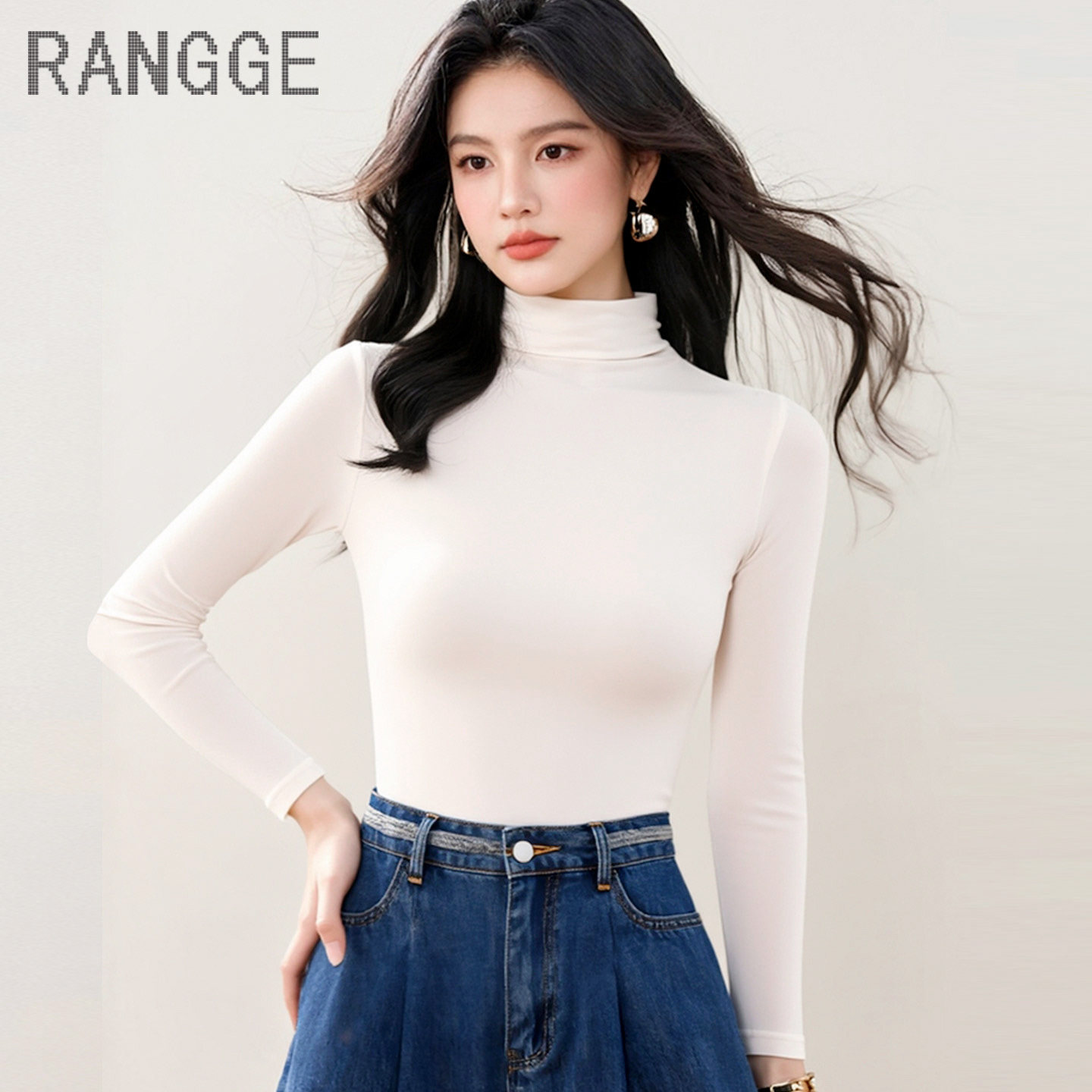 高端网纱打底衫高领女秋季长袖速干舞蹈上衣T恤高弹力紧身瑜伽服