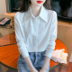职业衬衣宽松薄款 韩系早春穿搭长袖 全棉上衣 女2026新款 纯棉白衬衫