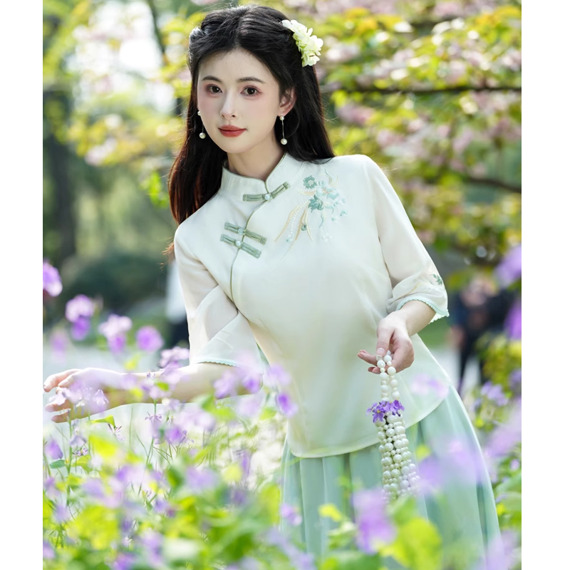 新中式国风汉服套装女成人茶艺服