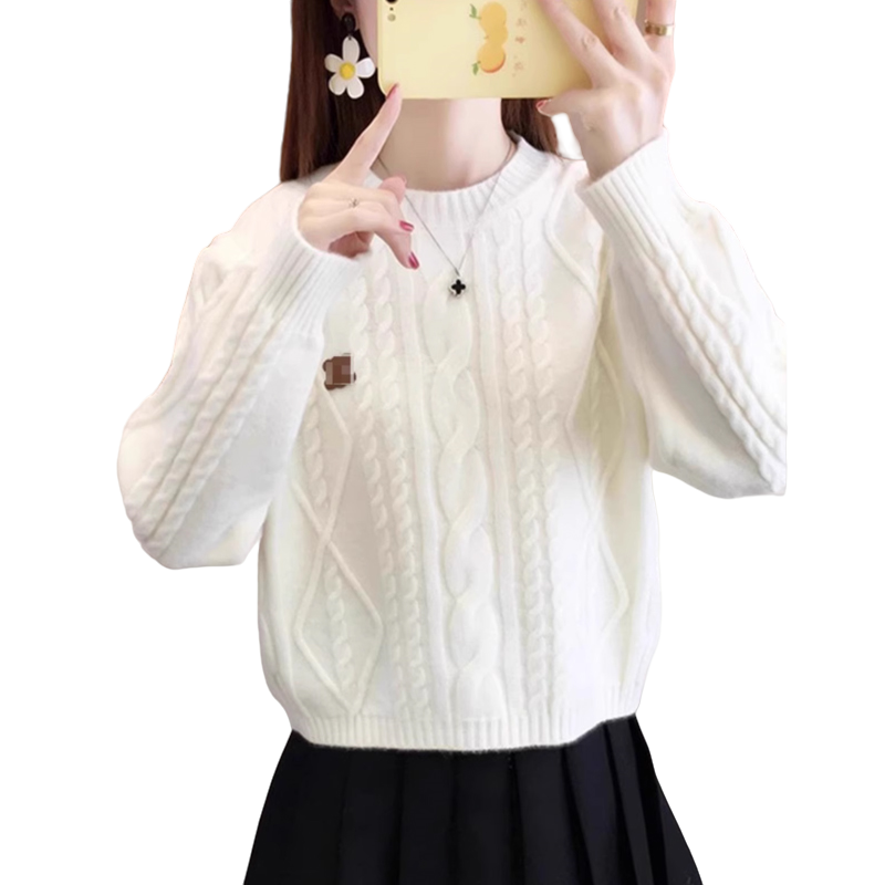 麻花毛衣女宽松慵懒风加厚针织衫
