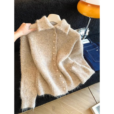高领毛衣女款冬季加厚短款外套