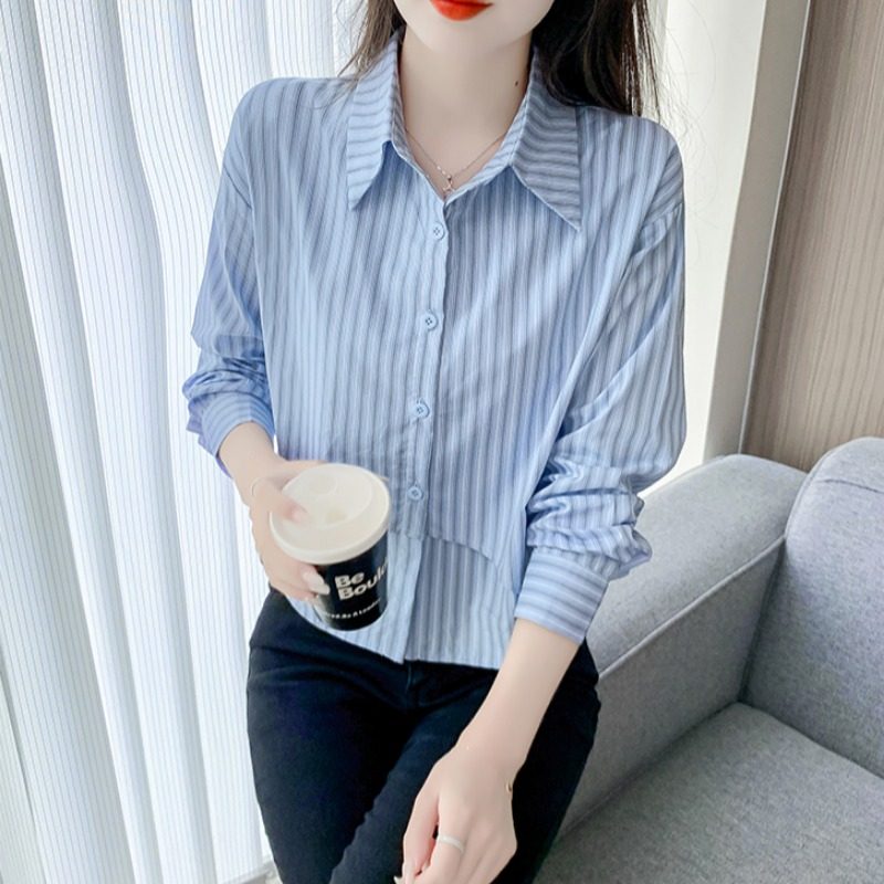 长袖纯棉衬衫女碧姿瑶I小个子图片