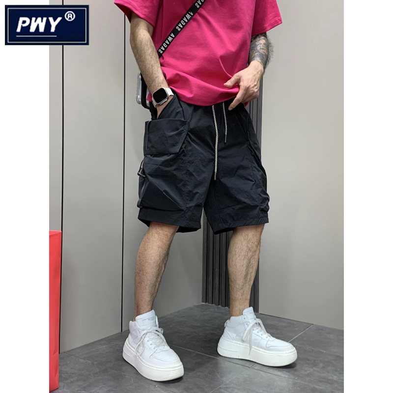 潮牌立体口袋工装短裤男夏季2025新款潮流速干五分裤宽松直筒中裤