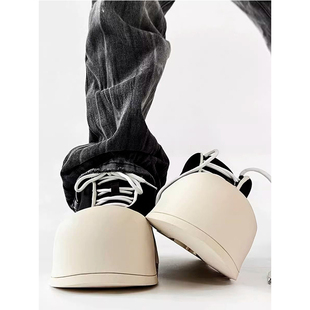 运动老爹鞋 厚底增高板鞋 男女情侣圆头丑萌帆布面包贝壳鞋 大头潮鞋