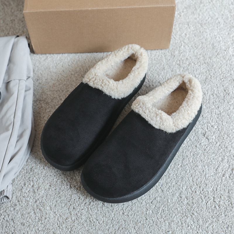 冬季加绒雪地靴男女通勤低帮潮款加厚套脚棉鞋懒人小土豆勃肯鞋