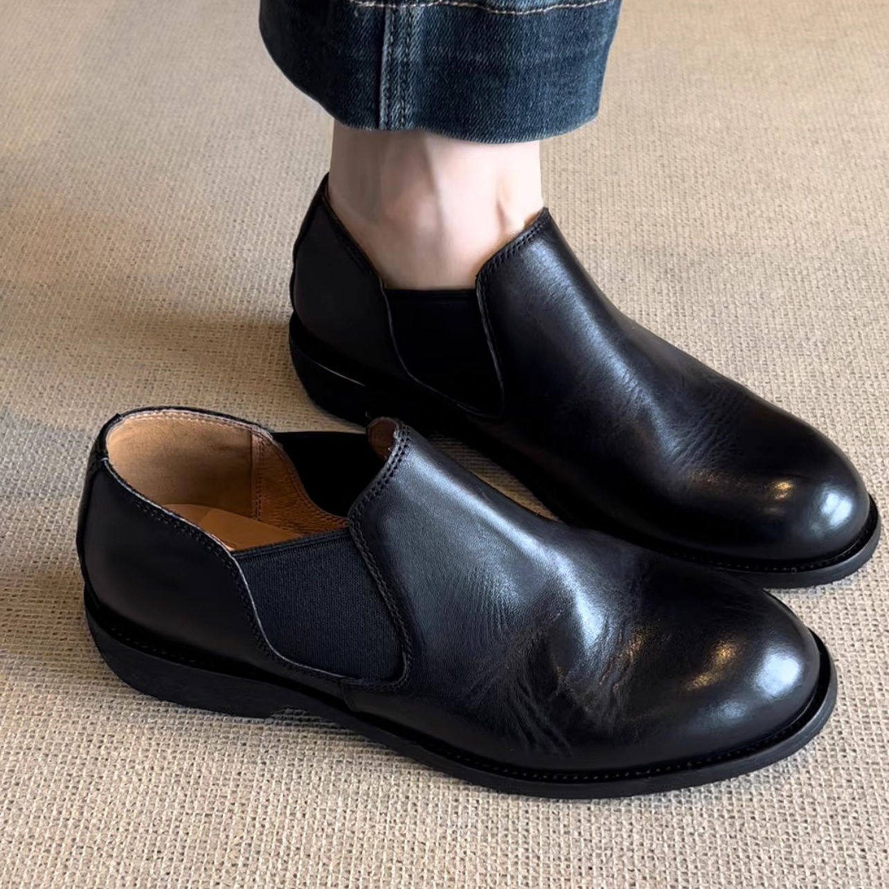 25春季新款乐福鞋一脚蹬百搭英伦风小皮鞋男女套脚通勤豆豆鞋情侣,流行男鞋,单鞋,淘宝优惠券,粉丝福利购,淘宝优惠卷