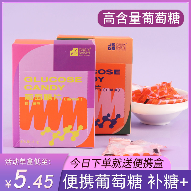 佰思宜葡萄糖片低血糖非必备糖便携低血糖糖果葡萄糖独立包装50g