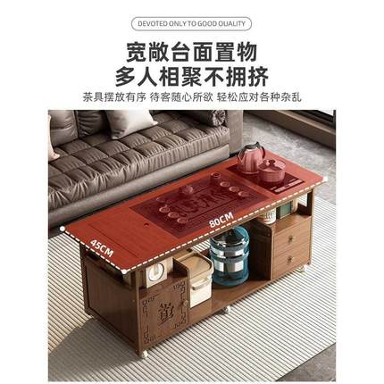 移动茶车家用沙发边几多功能茶几客厅茶桌中式茶台茶水柜阳台推车