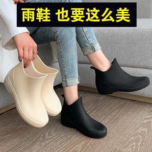 防水加厚耐磨 雨鞋 女夏短筒雨靴水鞋 低帮水靴防滑洗车厨房鞋 橡胶鞋