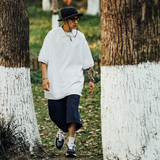 日系CityBoy风夏季宽松纯色翻领短袖无信仰T恤POLO衫男POLO01P55，男装Polo衫，电商A400（原B301）