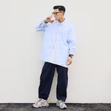 日系简约cityboy学院衬衣宽松百搭条纹长袖衬衫男潮CS05P78控108，男装衬衫，电商A400（原B301）